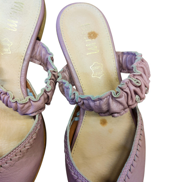 Mi.im Alicia Pointed Toe Shirred Ruffle Mule Baby Pink Flats Balletcore 7.5 - Picture 9 of 9